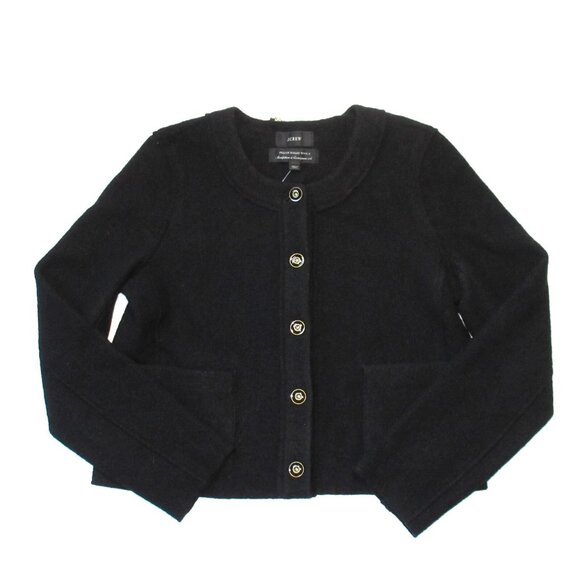 NWT J.Crew Lady Jacket in Black Italian Boiled Wool Blazer 2 - Picture 2 of 5